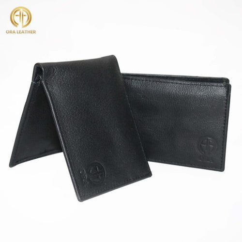 Plain Black Men's Leather Wallet