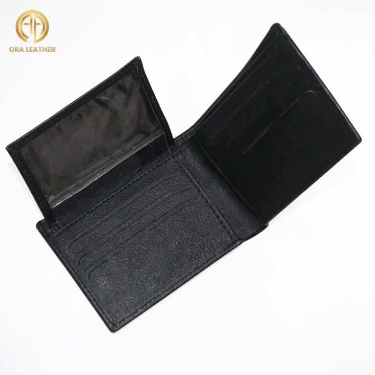 Plain Black Men's Leather Wallet